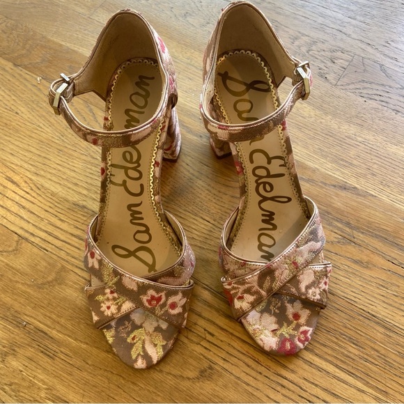 Sam Edelman Orlane Dusty Rose Sandals Block Heel Open Toe Women's Size 9m - Picture 5 of 16